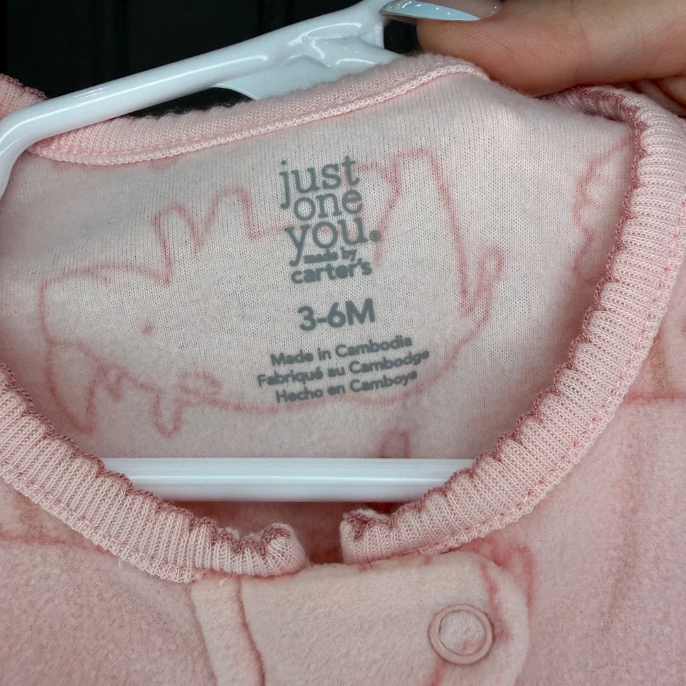 Carters Pink Fleece Animal Print Sleep Sack Wearable Blanket Size‎ 3-6M